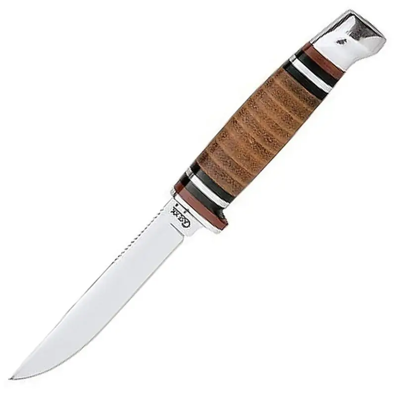 Trending Case M3 Finn Hunter Fixed Blade Knife 3.125" CP SS Blade Leather Handle