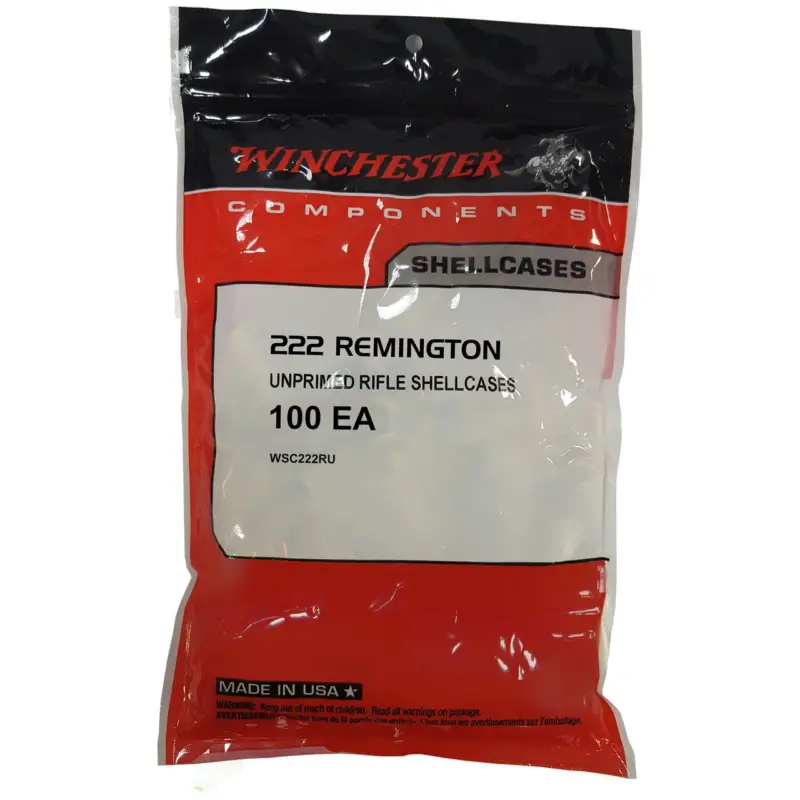 WINCHESTER 222 REMINGTON UNPRIMED RIFLE BRASS CASES 100 COUNT WSC222RU Cheap