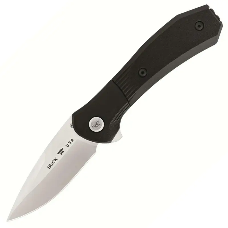 Luxury Buck Knifes 590 Paradigm Folding Knife 3" Drop Point S35VN Satin Blade G-10 Handle Black