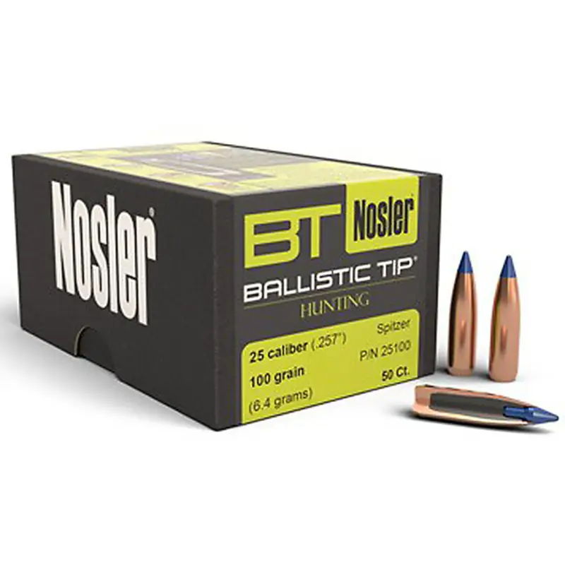 NOSLER 25100 25CAL 100GR BALLISTIC TIP 50 CT. Certified