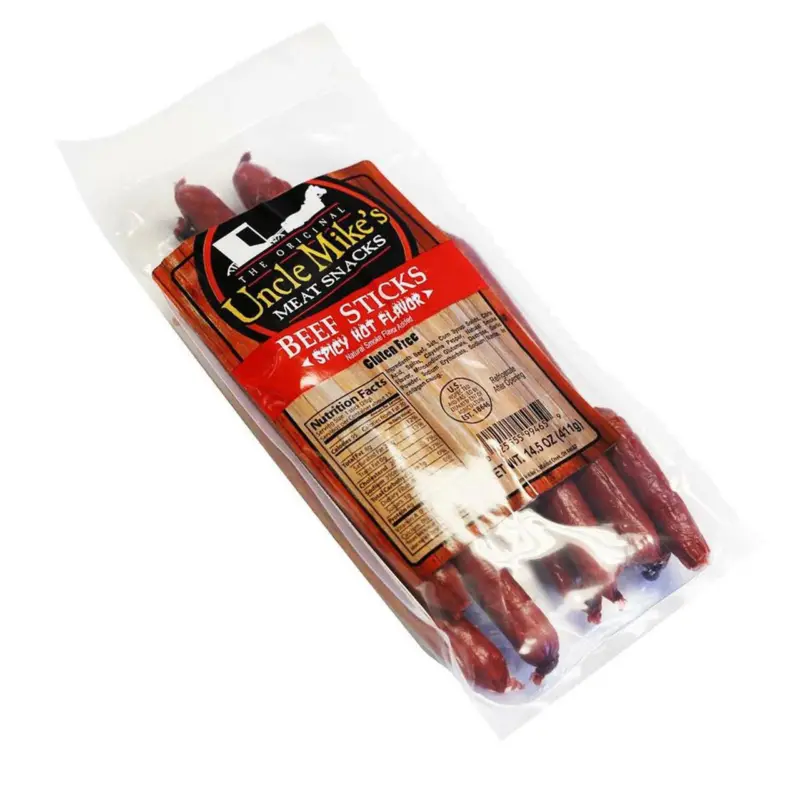 Uncle Mike's BEEF STICKS - SPICY HOT UM 14.5 OZ Time-Limited
