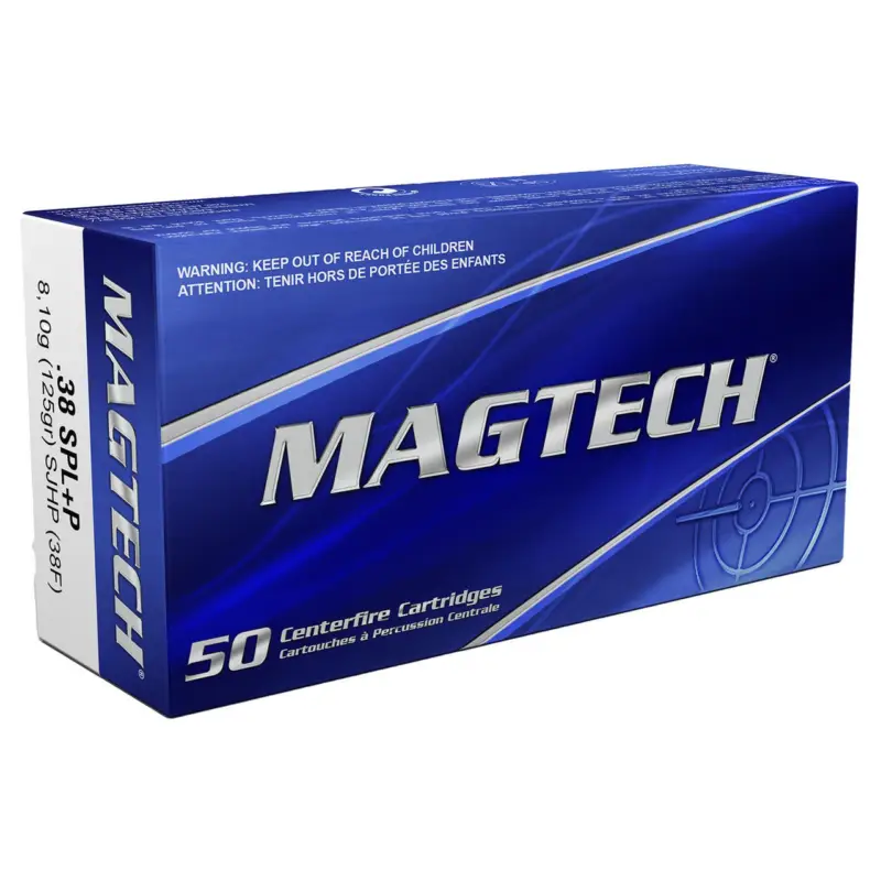 Magtech 38F Range/Training 38Special+P 125gr Semi Jacketed Hollow Point 50 Per Box/20 Case Authentic