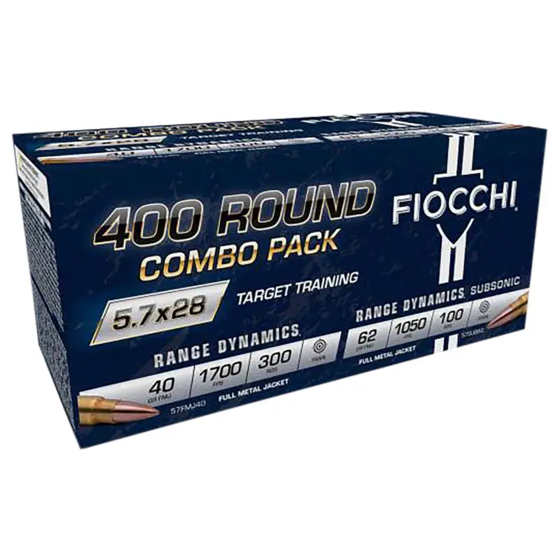 In Demand Fiocchi 57COMSUB Hyperformance 5.7x28mm Full Metal Jacket 400rds *Combo Pack