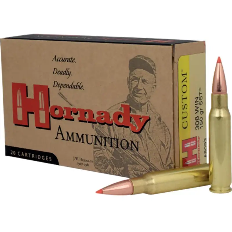 Professional Grade Hornady 8093 Custom 308Win 150gr Super Shock Tip 20 Per Box/10 Case