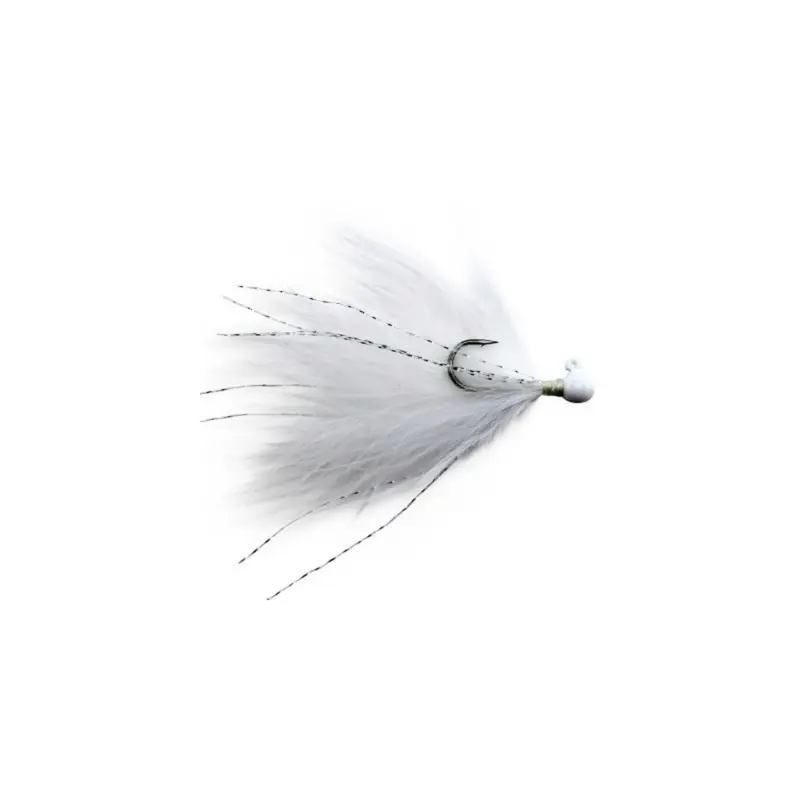 One Day Deal Voodoo Custom Tackle Marabou Jig White 1/64oz
