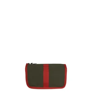 Toiletry bag -M- GREEN with red grosgrain ribbon Save Now