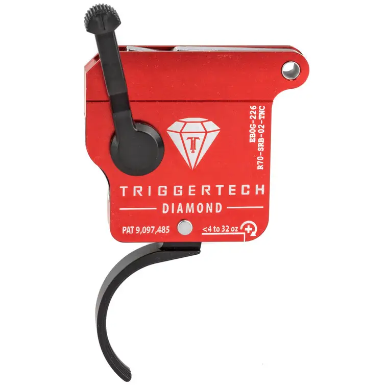 TriggerTech Trigger | 0.3-2.0LB Pull Weight | Fits Remington 700 | Diamond Curved Clean Trigger | Right Hand | Adjustable | Black Finish | Includes Installation Tools | Instruction Book | & Patch | R70-SRB-02-TNC Direct From Factory