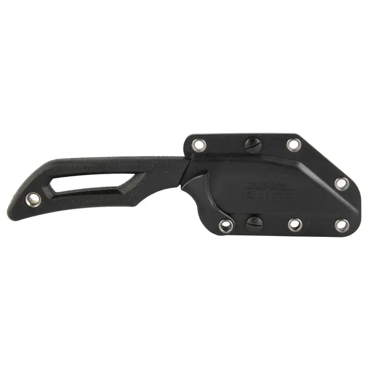 Trending Outdoor Edge Pivot | Fixed Blade Knife | Plain Edge | Wharncliff | 2.6" Blade | 8Cr13Mov Stainless Steel | Stonewashed Finish | Black | PKWC-2C