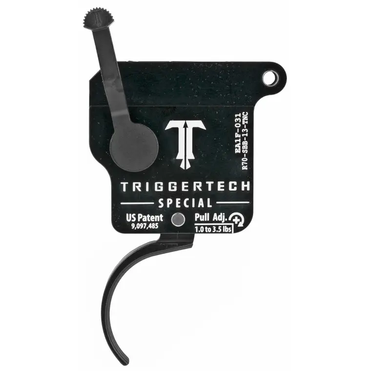 TriggerTech Trigger | 1.0-3.5LB Pull Weight | Fits Remington 700 | Special Curved Clean Trigger | Right Hand | Adjustable | Black Finish | Includes Installation Tools | Instruction Book | & Patch | R70-SBB-13-TNC Deal