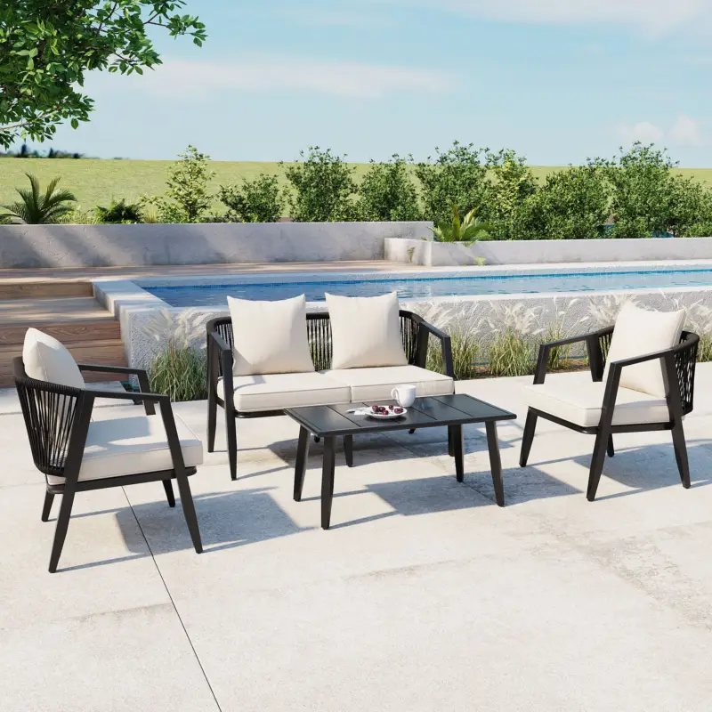 Place Order Metal Curve Design Outdoor Patio Furniture Set