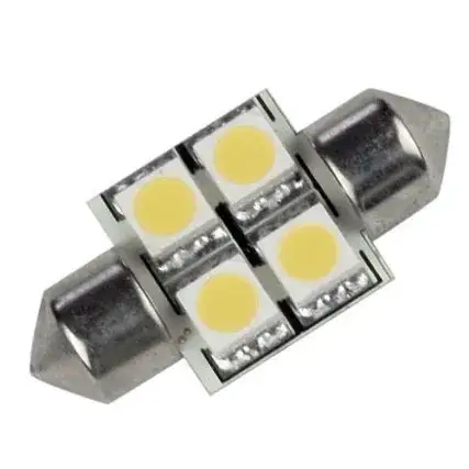 Lunasea Pointed Festoon 4 Led Light Bulb - 31mm - Cool White Reduced Price