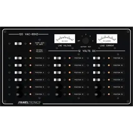 Limited Offer Paneltronics Standard Panel - Ac/Dc 19 Position Circuit Breaker W/Meters & Leds