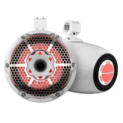 Ds18 Hydro 10" Neodymium Marine Towers W/Built-In Passive Radiator, 1" Driver & Rgb Led Lights - 900w - White Limited Offer