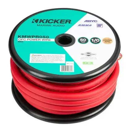 Free Returns Kicker Kmwpr050 50' 1/0awg Power Wire - Red