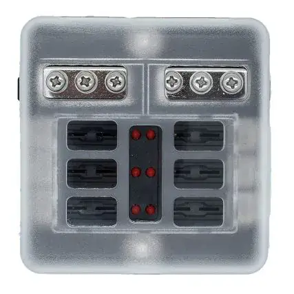 Bluewater 6 Position Fuse Block W/Leds Premium
