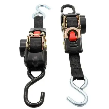 Camco Retractable Tie-Down Straps - 1" Width 6' Dual Hooks Brand New