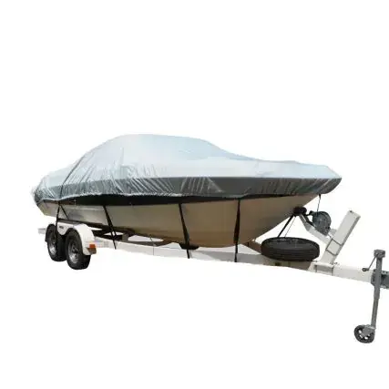 Carver Flex-Fit Pro Polyester Size 11 Boat Cover F/V-Hull Center Console Fishing Boats - Grey Trending