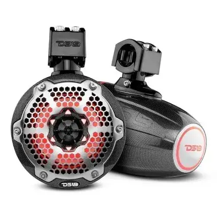 Ds18 X Series Hydro 6.5" Wakeboard Pod Tower Speaker W/Rgb Led Light - Black Carbon Fiber Hot Deal