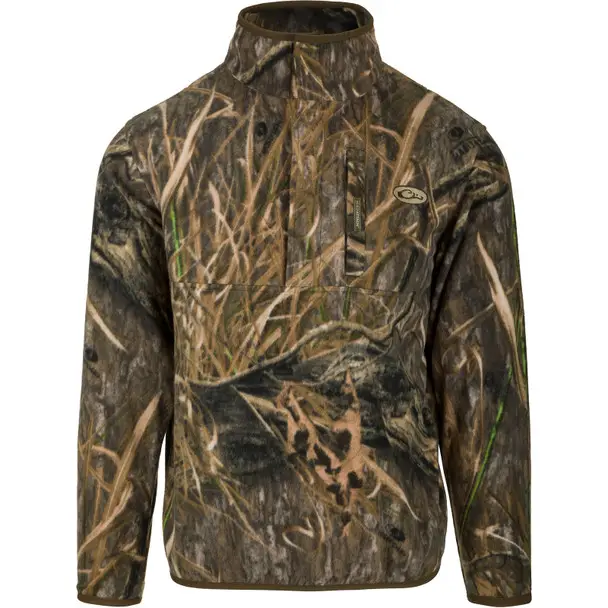 Best Price DRAKE Men's MST Camo Camp Habitat Fleece 1/4 Placket Pullover (DW1180-022)