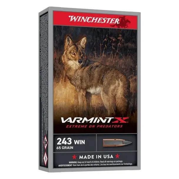 Premium WINCHESTER AMMO Varmint X .243 Win 65Gr Extreme Point 20rd/Box Rifle Ammo (X243PXP)