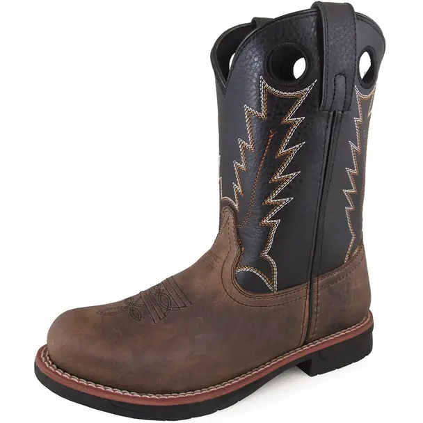 Affordable SMOKY MOUNTAIN BOOTS Kid's Buffalo Brown/Black Leather Cowboy Boots (3892)