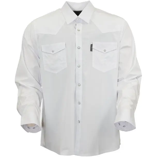 Weekend Sale OUTBACK TRADING Moab White Western Snap Bamboo Shirt (35029-WHI)