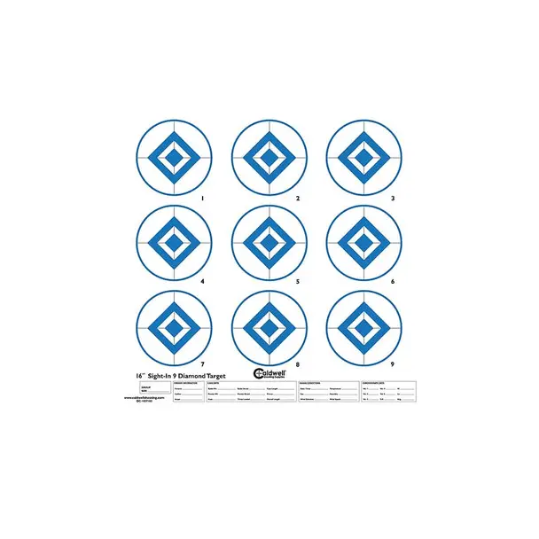 New Release CALDWELL 16in Diamond Blue Paper Targets, 10-Pack (1175519)