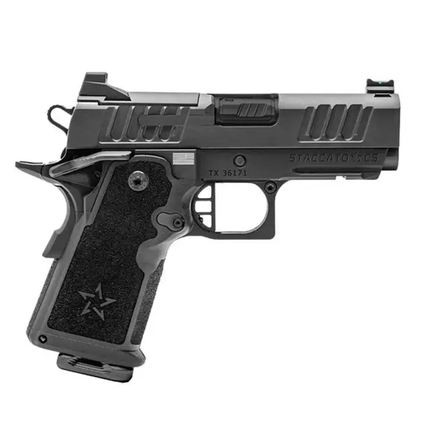 Save Now STACCATO 2011 Staccato CS 9mm 3.5in DLC Bull Barrel 2x 16rds Mags Flat Trigger Full Size Tactical Sights Optic Ready Pistol (13-1501-000112)