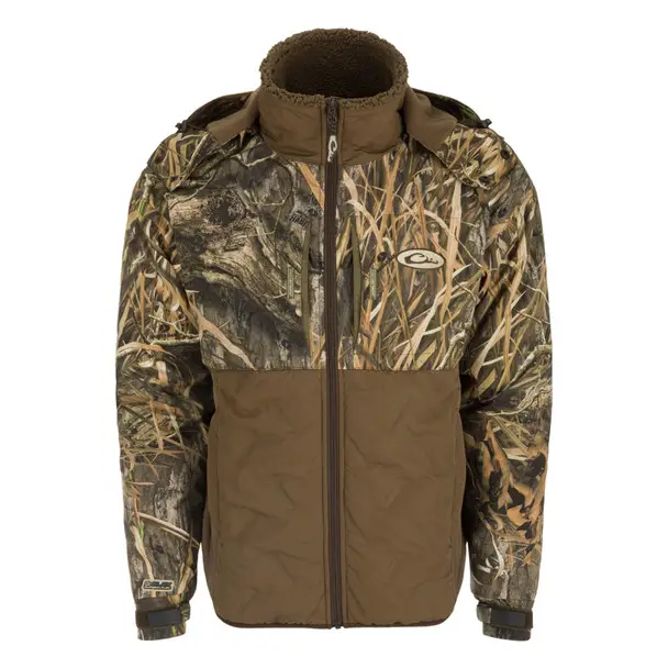 DRAKE LST Guardian Flex Double Down Eqwader Full Zip Hooded Shadowgrass Habitat Jacket (DW7350-022) Discount