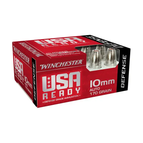 Price Drop WINCHESTER AMMO USA Ready 10mm Auto HEX-VENT HP 170Gr 20rd Handgun Ammo (RED10HP)