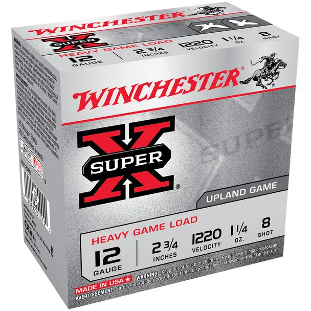 WINCHESTER Super-X 12ga 2.75in 8-Shot Heavy Game 25rd Box Shotgun Shells (XU12SP8) Time-Limited