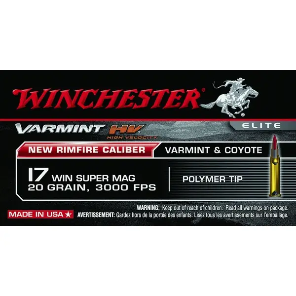 New Release WINCHESTER Varmint HV 17 WSM 20gr V-Max Ammo 50 Round Box (S17W20)