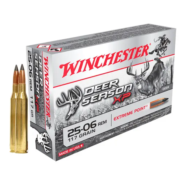 Fresh Stock WINCHESTER AMMO Deer Season XP 25-06 Remington 117Gr Polymer Tip Ammo (X2506DS)
