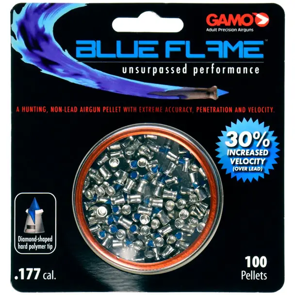 Hot Picks GAMO Blue Flame .177 cal. Black Blister Card 100 Pack Pellets (632270254)