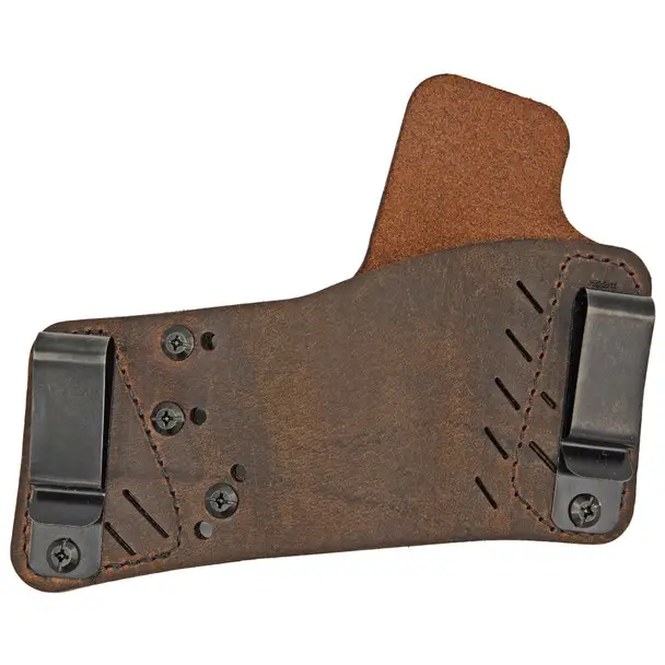 Premium Versacarry Protector S3 Series Water Buffalo, Includes Tuckable IWB Metal Clips, Adjustable to Fit 90% of Handguns, Right Hand, Distressed Brown Leather 52311