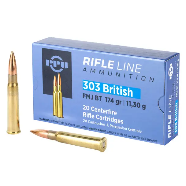 PPU Standard 303 British 174gr Full Metal Jacket 20 Bx/10 Cs Rifle Ammo (PP303F) Cheap