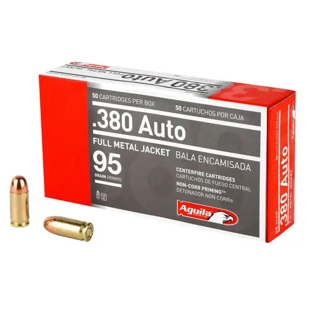 AGUILA .380 Auto 95Gr FMJ 50rd Box Ammo (1E802110) Next Day Delivery