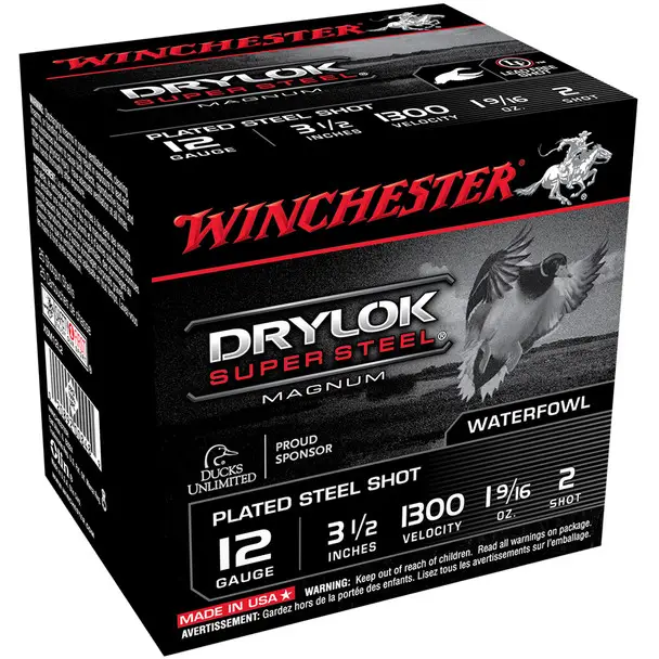 Buy Online WINCHESTER Drylok Super Steel 12Ga 3.5in #2 25rd Box Shotshell (XSM12L2)