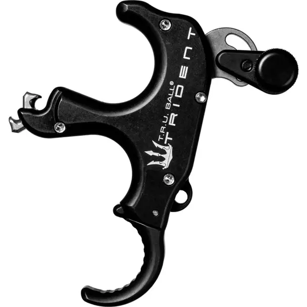 New Arrival T.R.U. BALL ARCHERY Trident Flex 3 Finger Aluminum Black Large Release (TRDF-BK-L)