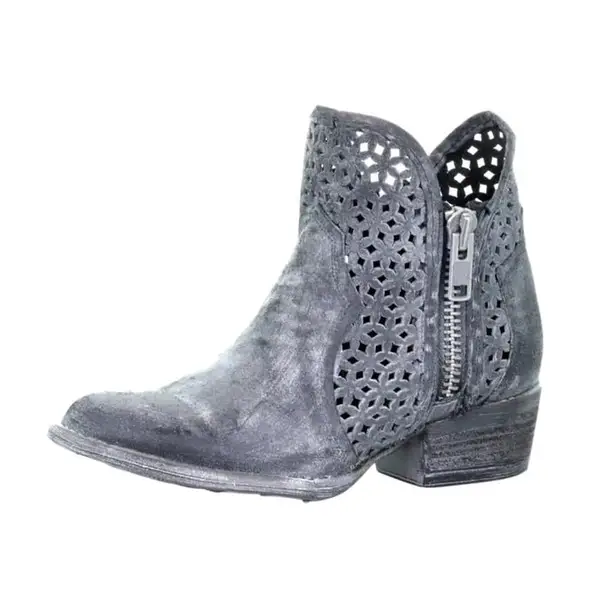 CORRAL Women's Grey Cutout Shortie Boots (Q5059) Limited Offer