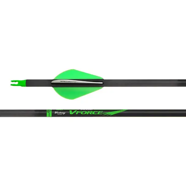 Authentic VICTORY ARCHERY VForce Gamer GPI: 10.8 Fletched Arrows, 6-Pack (VFG-250FB-6)