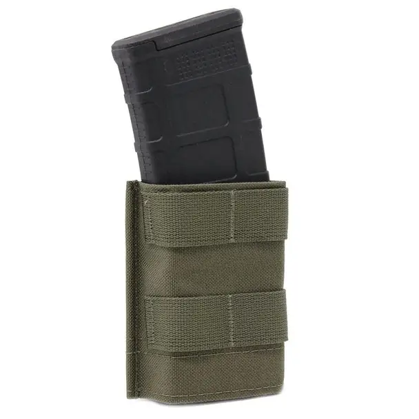 Budget ESSTAC Single 5.56 Ranger Green Midlength KYWI Pouch w/ Webbing (556.S.M-2xFLM-RG)