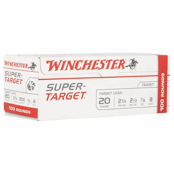 Crafted WINCHESTER AMMO Super-Target 20Ga 7/8oz 2.75in #8 100rd Box Shotshells (TRGT208VP)