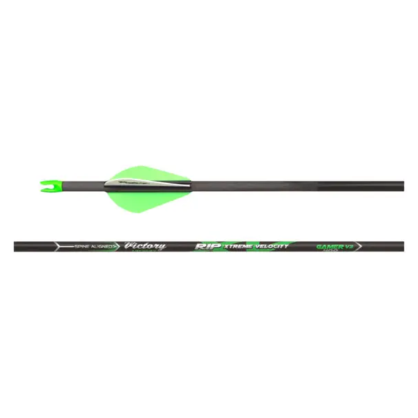 Fast Shipping VICTORY ARCHERY RIP Xtreme Velocity Gamer 6.4 GPI 6-Pack Fletched Arrow Shaft (RIPXVGB-350FB-6)