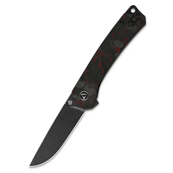 QSP 3.25in Osprey Linerlock G10/CF Red Shredded Handle Folding Pocket Knife (QS139-F2-Osprey) Factory Price