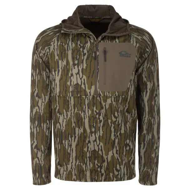 Clearance DRAKE Men's Grid Fleece Original Bottomland Half Zip Hoodie (DW0265-024)