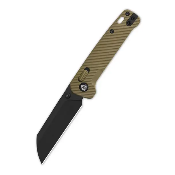 Hassle-Free Returns QSP Penguin Glyde Lock Black/Khaki FRN Pocket Knife (QS130GL-C2)