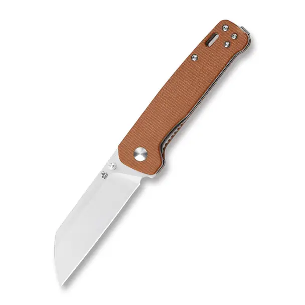 QSP Penguin Tan Micarta Copper Washer Pocket Knife (QS130-J-Penguin) Limited Offer