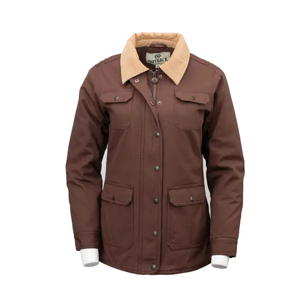 Today Only OUTBACK TRADING Women's Gidley Canvas Brown Jacket (29862-BRN)