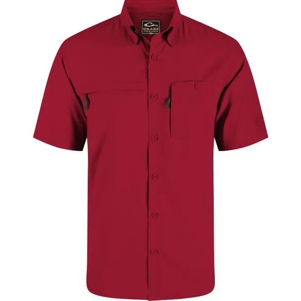 Budget DRAKE Men's 8-Shot Flyweight Chili Pepper Red Short Sleeve Shirt (AD9500-CPR)